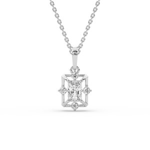 เพชรเลี้ยงในห้องปฏิบัติการ 0.84 กะรัต ทรงบริลเลียนท์ ทองคำแท้ 14K จี้หรูหราสำหรับผู้หญิง - Product Image 1