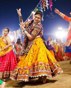 Conjunto de Lehenga Choli Bordado, Traje Tradicional Indio Pakistaní para Danza Folclórica, Bodas, Diwali, Algodón, Colorido, Ropa Festiva - Product Image 2