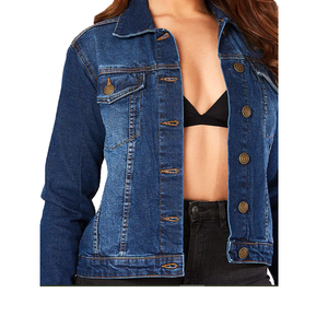 Chaqueta vaquera azul ligeramente elástica de mezclilla con cuentas para mujer, estilo urbano, OEM personalizado, proveedor de Pakistán, 2026 - Product Image 6