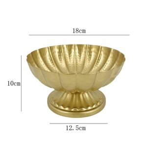 Hammered Compote <b>Bowl</b> Gold <b>Vase</b> Decorative Metal Centerpiece <b>Bowl</b> for Home Decor Tabletop Display Wedding Events Floral Arrangem - Product Image 3