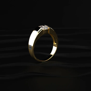 Bague de fiançailles tendance pour homme en or jaune 1 carat avec diamant de laboratoire taille émeraude, bijoux fins, bagues en diamant couleur D-E, clarté VVS-VS. - Product Image 3