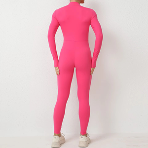 Sweat-shirt de sport sexy et décontracté pour femme, à manches longues, respirant, col halter, pour yoga, fitness et musculation, à maintien élevé, longueur genou - Product Image 3