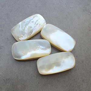 Mother of Pearl Cabochon Big <b>Cushion</b> Shape Flat Back Calibrated Gemstone, for Jewelry Making - Product Image 1