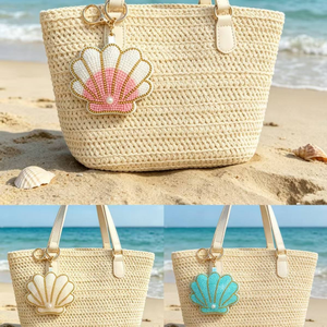 New Beaded Embroidered Marine Animal Keychain Cute Shell Bag Charms Women Handbag Accessories Gift - Product Image 4