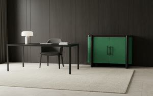 Aparador Moderno de 2 Puertas de Roble Macizo para Sala de Estar, Ecológico, Resistente al Agua, Diseño Minimalista - Product Image 4