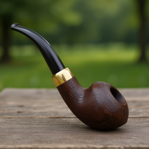 Pipa de Fumar de Madera Natural Hecha a Mano, Tipo Curvado, Acabado Vintage, Ecológica, Duradera y Portátil - Product Image 3