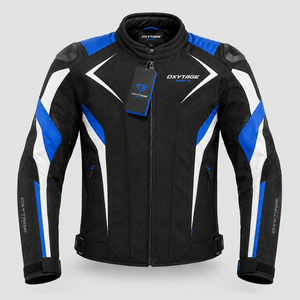 Chaqueta de Motocicleta de Manga Larga para Hombre Oxytage, Color Negro, Azul y Blanco, Estilo Deportivo Transpirable, para Adultos, Todas las Temporadas, Venta al por Mayor - Product Image 3