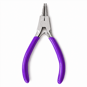 Pince à bijoux en acier inoxydable à poignée violette, à bout effilé pour la pose de bijoux DIY - Product Image 6