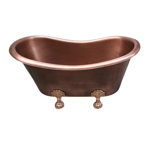 Luxurious Handmade Pure Copper Bathtub Antique Hammered Finish Roll Top Soaking <b>Tub</b> With Base For Hotel Home Bath <b>Spa</b> Accessory - Product Image 3