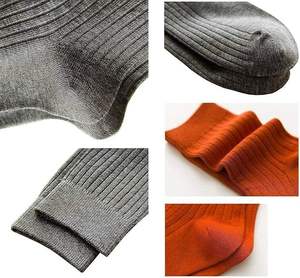 Business <b>Men's</b> Casual <b>Socks</b> ODM Quality Custom Crew Dress Made in Vietnam Solid Color Anti-Bacterial Breathable Ribbed Cotton - Product Image 4