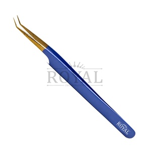 New Slim Sharp 45 Pinzas de extensión de pestañas azules y doradas Pinzas de Ojos de volumen de belleza - Product Image 1