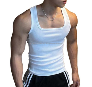 Débardeurs de sport pour hommes en gros, impression personnalisée, col rond, bras tombants, surdimensionnés, polyester, entraînement, style 3D, design de musculation - Product Image 3