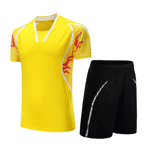 Ensemble d'uniformes de tennis entièrement personnalisables, respirants et légers, unisexe, manches courtes, 100 % polyester, services OEM - Product Image 1