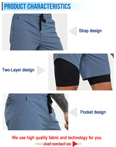 Short de gymnastique à deux couches de haute qualité pour hommes Short d'exercice décontracté respirant à séchage rapide Offre Spéciale à motif solide en taille 6XL - Product Image 5