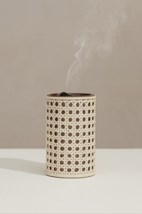 Wholesale Natural Rattan Mango Wood Mabkhara Cylinder Boho Style Bulk Saudi Arabian <b>Bakhoor</b> Burner Majlis <b>Oud</b> Dakhoon Holder Cen - Product Image 3