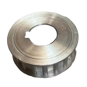 18T AT10 AT5 AT20 HTD TIMING PULLEY 25MM BELT WIDTH SHAFT <b>LOCK</b> KEYLESS STEEL MATERIAL FLANGE FITTED BLACKODISED EN8 PULLEY - Product Image 3
