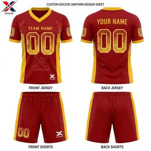 Maillot de football 7V7 professionnel, 100% polyester, séchage rapide, imprimé, col en V, bretelles réglables, unisexe pour adultes - Product Image 4