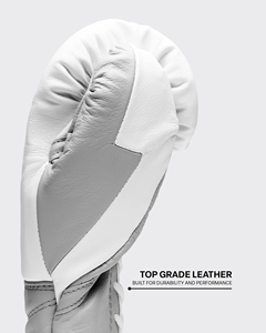 Custom Fly <b>White</b> <b>Lace</b> Up Boxing Gloves Customized Logo !00% Genuine Leather Martial Arts MMA Muay Thai Sports Gear - Product Image 4