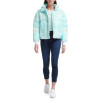 Blouson matelassé respirant à motif floral pour femme, court, à capuche, manches longues, chaud pour l'hiver, couleur personnalisable, avec lettres