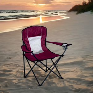 \<strong\>Vietnam\</strong\> Modern Design \<strong\>Folding\</strong\> Camping \<strong\>Chair\</strong\> with Cup Holder Wholesale Metal Mesh From Manufacturer for Beach Picnic - Product Image 2