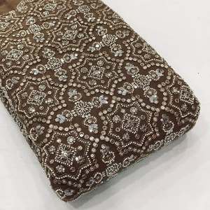 High Quality Beaded Embroidery Fabric Premium Fashion Textile with Handmade Beadwork for Wedding and Designer Wear - Product Image 3