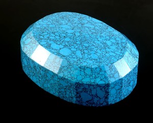 Cabochon poli en pierre précieuse turquoise bleu-vert, taille grande, coupe ovale, pour la fabrication de bijoux, la guérison et la décoration - Product Image 3