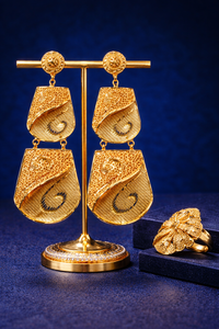 Pendientes de Aro Modernos de Aleación Chapada en Oro con Circonitas para Mujer, Joyería Elegante para Fiestas - Product Image 3