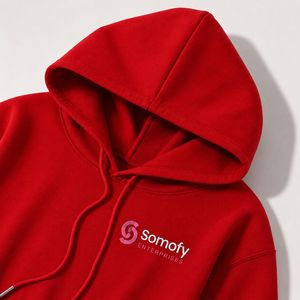 เสื้อฮู้ดสีแดงสำหรับผู้หญิง ยี่ห้อโซโมฟี่ ผ้าฝ้ายฟลีซ 100% ปักลายด้านหน้า ออกแบบเองได้ ทรงปกติ เหมาะสำหรับใส่ในฤดูหนาว ผ้าหนา 320 กรัม - Product Image 3