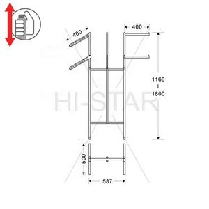 White Chromed Zinc 1 <b>Shelf</b> Adjustable Height Accent <b>Clothing</b> Display Rack Easy Assembly for Indoor/Outdoor Use High Visibility - Product Image 5