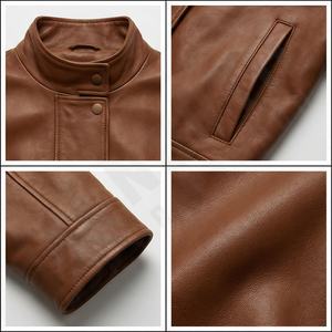 Chaqueta de cuero a la moda para mujer de nuevo estilo, cuero de ante de cabra Vintage para mujer, chaqueta de cuero personalizada para mujer - Product Image 4