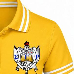 เสื้อโปโลสีเหลือง Sigma Gamma Rho แขนสั้นสำหรับผู้หญิง ปักลายตัวอักษรกรีก เสื้อยืดลำลองสำหรับชมรมนักศึกษา เสื้อกอล์ฟลำลอง - Product Image 5
