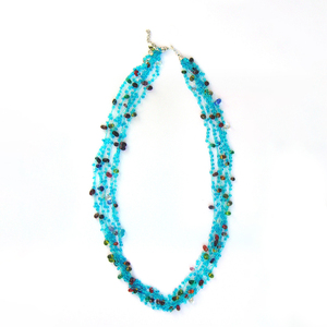 Collar de ganchillo multicapa con cuentas para mujer, joyería étnica para bodas, estilo hindú, collares llamativos con cuentas de colores a precios de mayoreo - Product Image 3