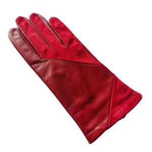 Red Leather Wrist Length <b>Gloves</b> Thermal Unlined Plain Style Daily Use Winter - Product Image 6