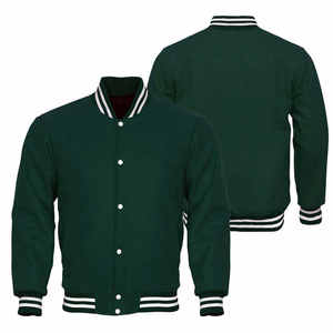 Custom Men's Casual 3D Embroidered Winter Outwear <b>Sheepskin</b> Leather Varsity High Street <b>Jacket</b> with Zipper Closure Windproof - Product Image 1