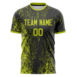 Maillots de football unisexes respirants, à séchage rapide, légers, en gros, avec numéro et logo personnalisés, manches courtes - Product Image 2