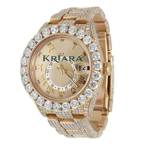 ผู้ส่งออกอินเดีย KRIARA นาฬิกาข้อมือผู้ชายสแตนเลสประดับเพชรโมอิสซาไนต์ นาฬิกาหรูหราพร้อมสแตนเลสคุณภาพพรีเมียม - Product Image 2