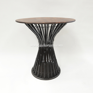 Modern Bamboo Dining <b>Table</b> with Wooden <b>Top</b> Elegant Natural Wood <b>Table</b> Furniture for Stylish Dining Room - Product Image 2
