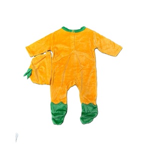 Mono largo informal para niños, color verde y amarillo, traje de Halloween para bebés con logo frontal y botones a presión, proveedor de Bangladesh. - Product Image 6