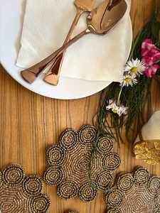 Handmade Knitted Coasters Eco-Friendly Customizable Elegant Boho Farmhouse Decor - Product Image 1