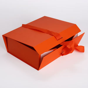 Custom Eco-Friendly Recyclable Specialty <b>Paper</b> <b>Glossy</b> Lamination Magnetic Flip Foldable Cardboard Folders Waterproof Ribbon Bow - Product Image 2
