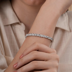 กำไลเพชรทรงกลมเจียระไนแบบ Brilliant Lab Created Diamond ระดับ VVS2 พร้อมใบรับรอง กำไลเพชรหรูหรา เครื่องประดับชั้นดี กำไลเพชรของขวัญสุดหรู - Product Image 3