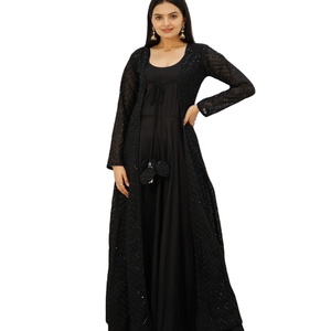 ชุดผ้าส่าหรีซารีวาร์คอเมซพื้นเมืองอินเดียชุดงานปักลาย - Product Image 1