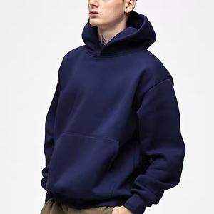Sweat à capuche unisexe de haute qualité, 340g, en molleton lourd 100% coton, coupe ample, coupe-vent, écologique, avec logo brodé sur le devant - Product Image 1
