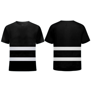 Nouveau T-shirt en polyester personnalisable haute visibilité classe 3, vêtement de travail réfléchissant, haute visibilité, chemise longue noire - Product Image 2
