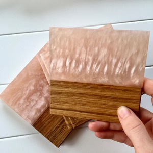 High Quality Modern Design Cedar Acacia Wood Resin Coasters Set <b>Epoxy</b> Tea <b>Coffee</b> Cups Drink Coasters with <b>Table</b> Holder for Home - Product Image 4
