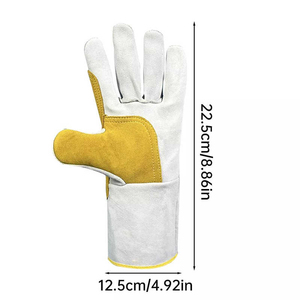 Gants de soudage TIG industriels OEM ODM en cuir de qualité supérieure, résistants à la chaleur, fournisseur de gants de travail de sécurité - Product Image 3