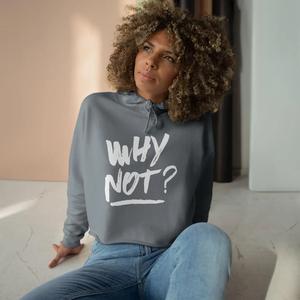 Sudadera corta con la inscripción '¿Por qué no?' Diseño - Ropa informal, moderna y motivadora para mujer, estilo urbano, idea de regalo para ella - Product Image 4