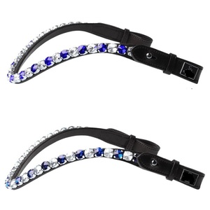 Luxury Colorful Glass Diamond <b>Crystals</b> Diamante Bling Chain Decorative Curved Shape Leather Horse brow band at <b>Cheap</b> price - Product Image 1