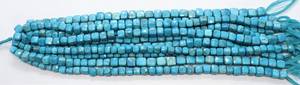 Perles en turquoise naturelle facettées en forme de cube, 7,5-8 MM, perles de pierres précieuses en turquoise indienne, brin de 8 pouces, perles carrées facettées en vrac - Product Image 4