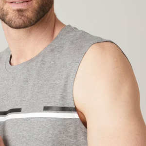 Camiseta sin mangas estilo panel para hombre, licra/poliéster, transpirable, de secado rápido, cómoda, corte regular, logotipo personalizado OEM, colores personalizados - Product Image 4